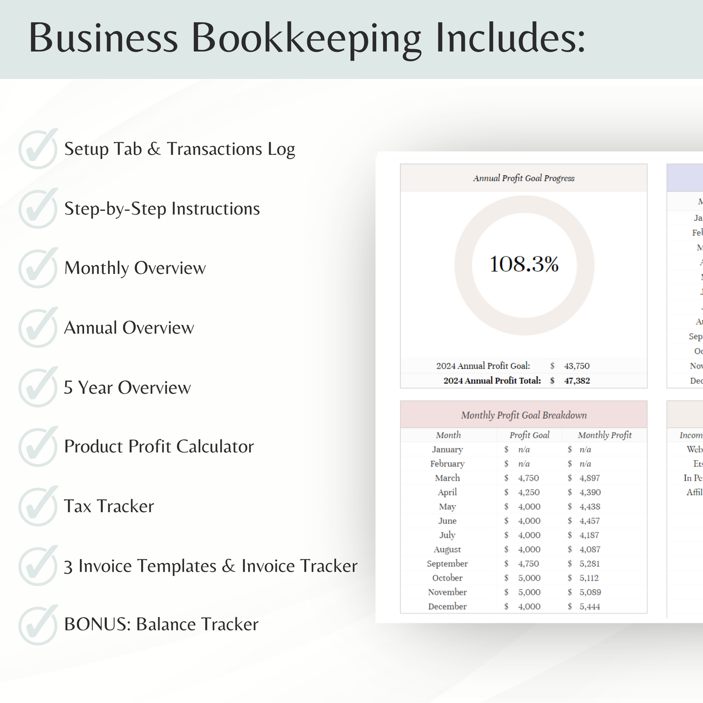 Small Business Bookkeeping Spreadsheet