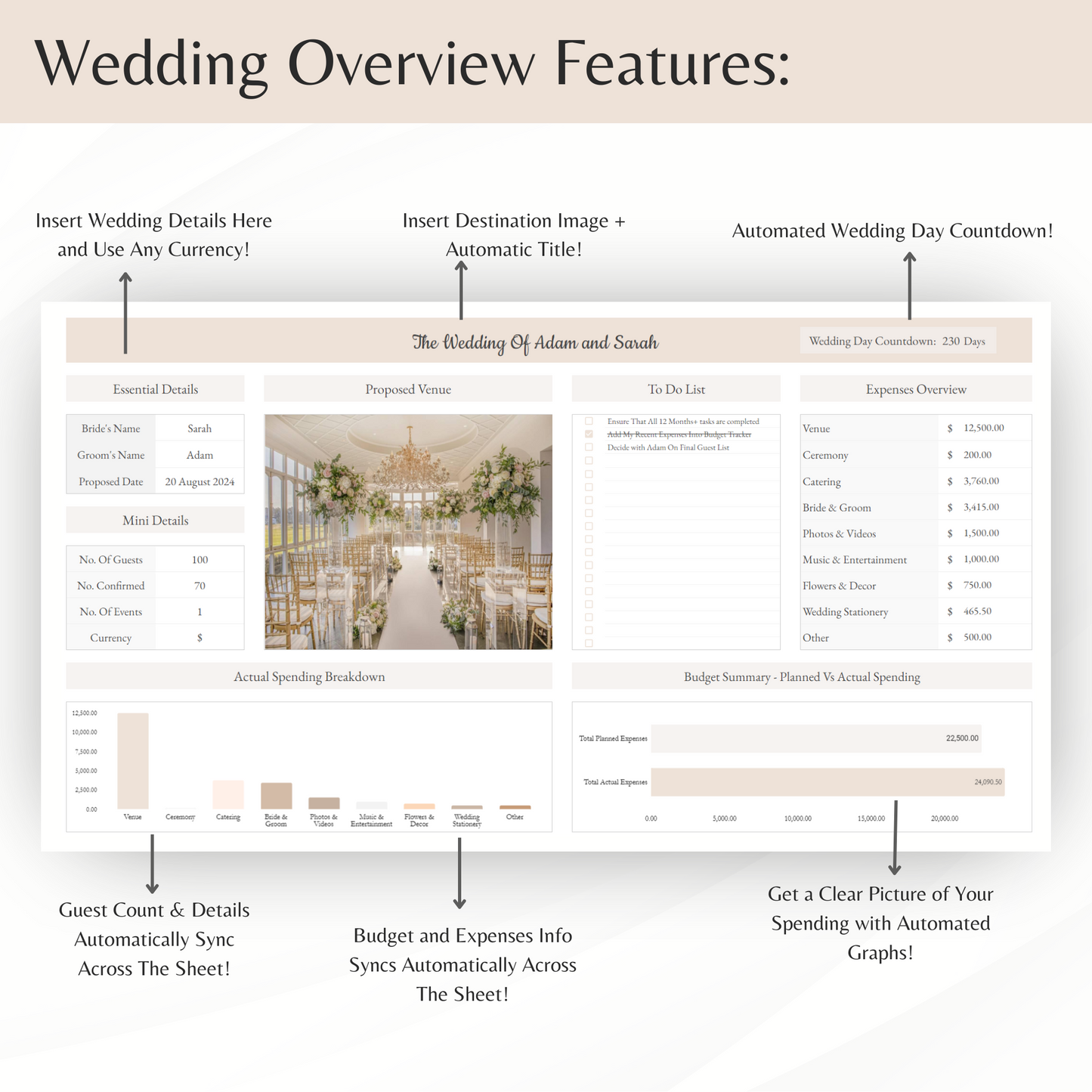 Wedding Planner Spreadsheet