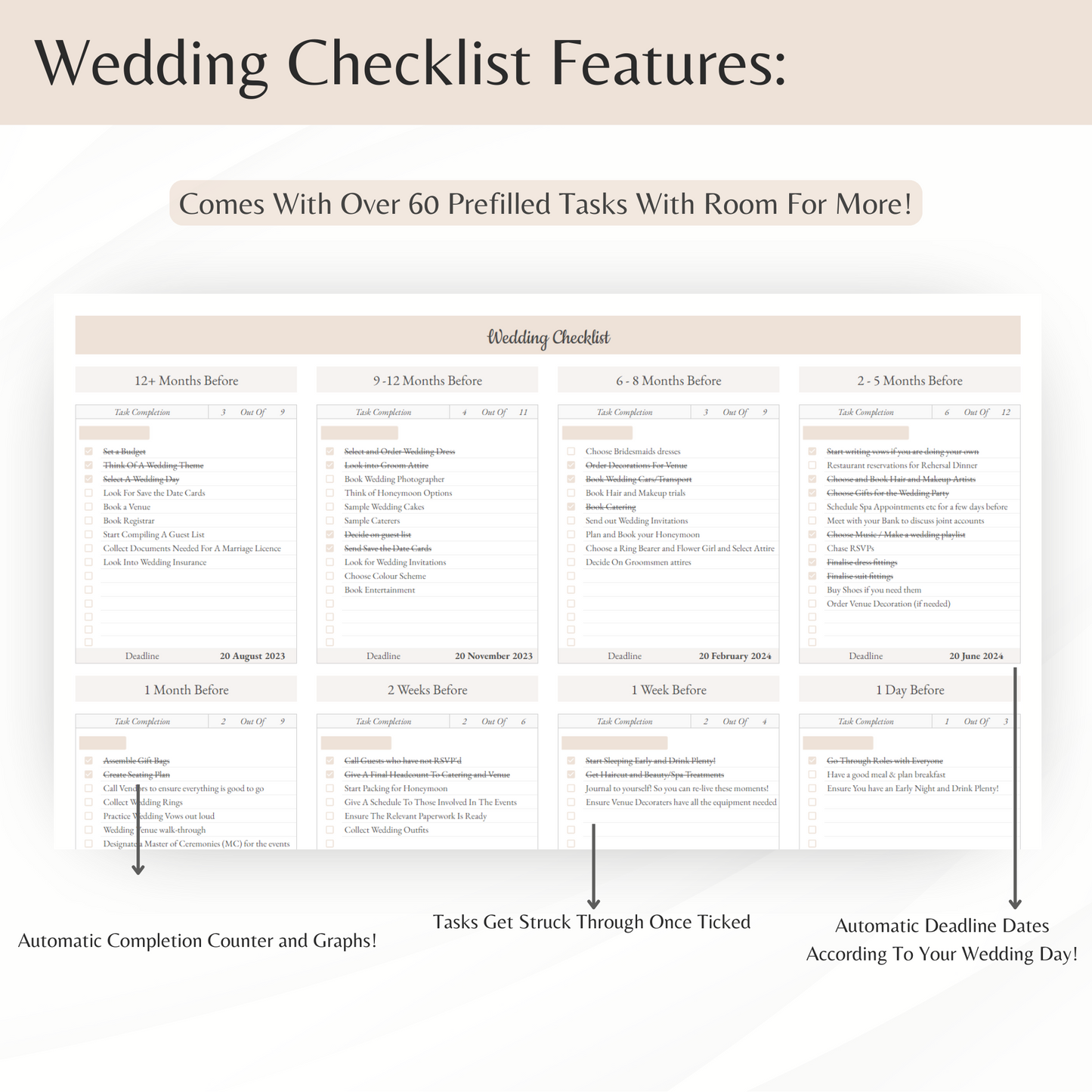 Wedding Planner Spreadsheet