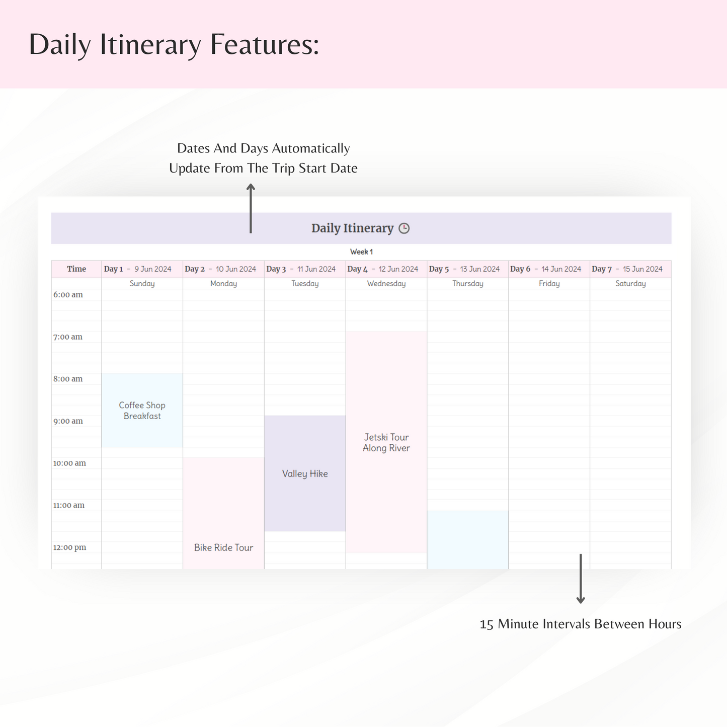 Travel Planner Spreadsheet