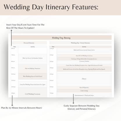 Wedding Planner Spreadsheet