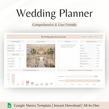 Wedding Planner Spreadsheet